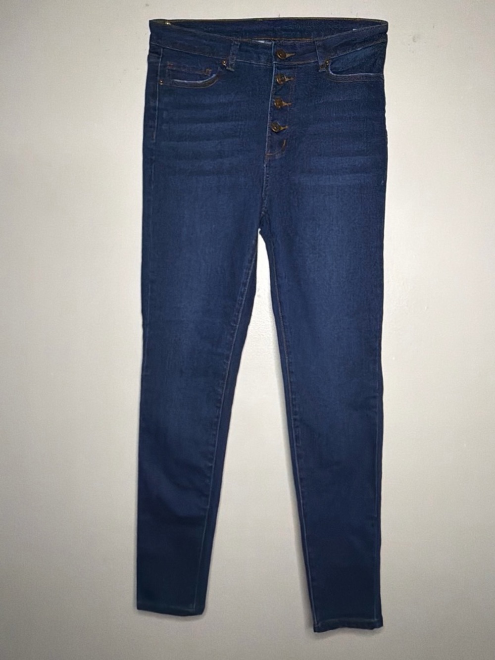 High-Rise Dark Blue Skinny Jeans